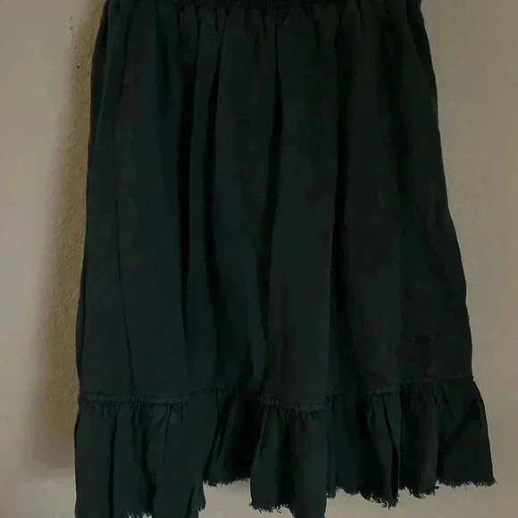 Anthropologie Pilcro Amora Ruffled Mini Black Motif Frayed Tie Waist Skirt Sz S - Picture 8 of 11